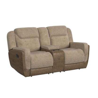 Hornet Motion Loveseat with Console in Rancho Beige