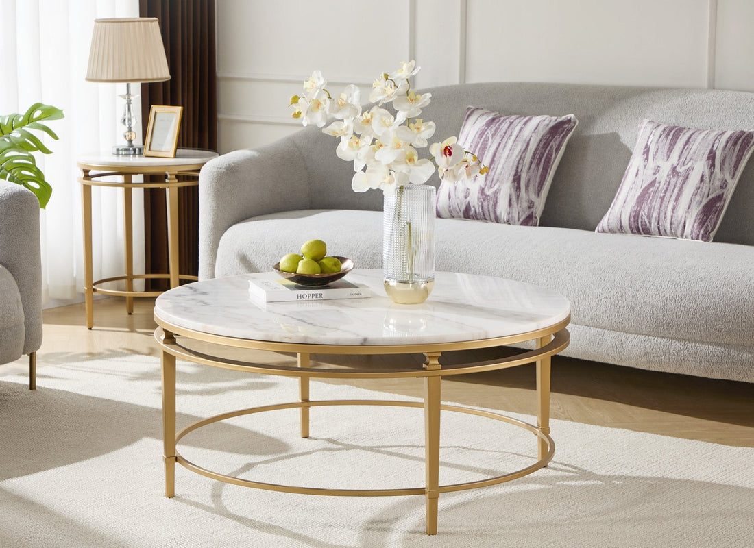 Imperium Round Marble COCKTAIL TABLE Gold