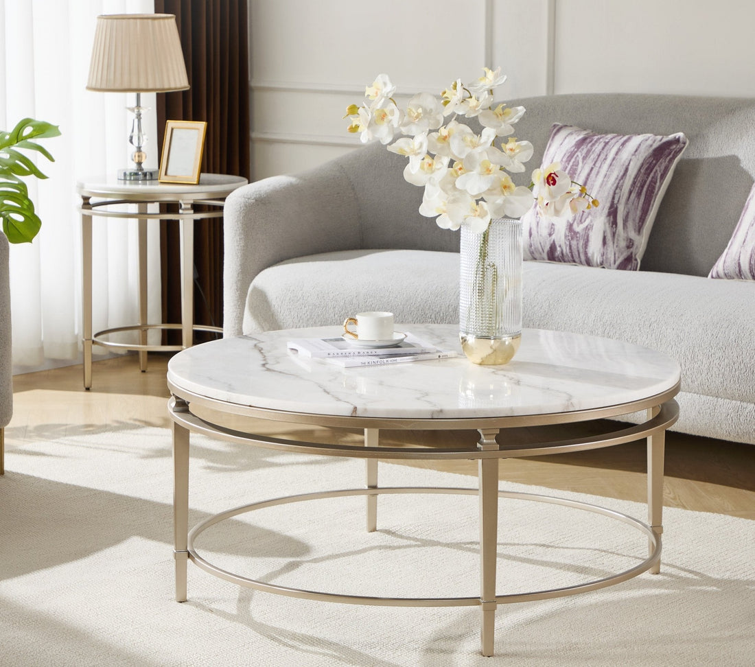 Imperium Round Marble COCKTAIL Table Silver