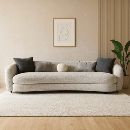 Jamie Grey Boucle 4-Seater Sofa (264cm)