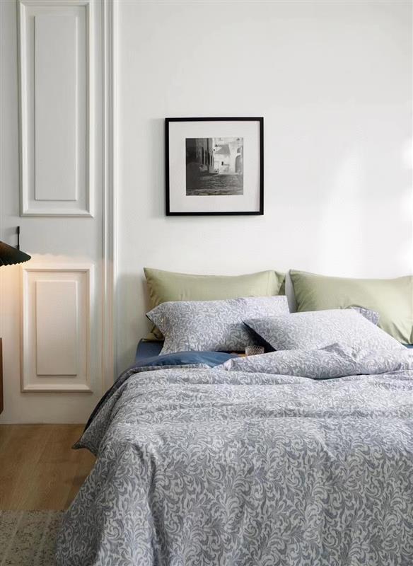 Jaqcuard Floral Weave Grey Bedding Set-KING