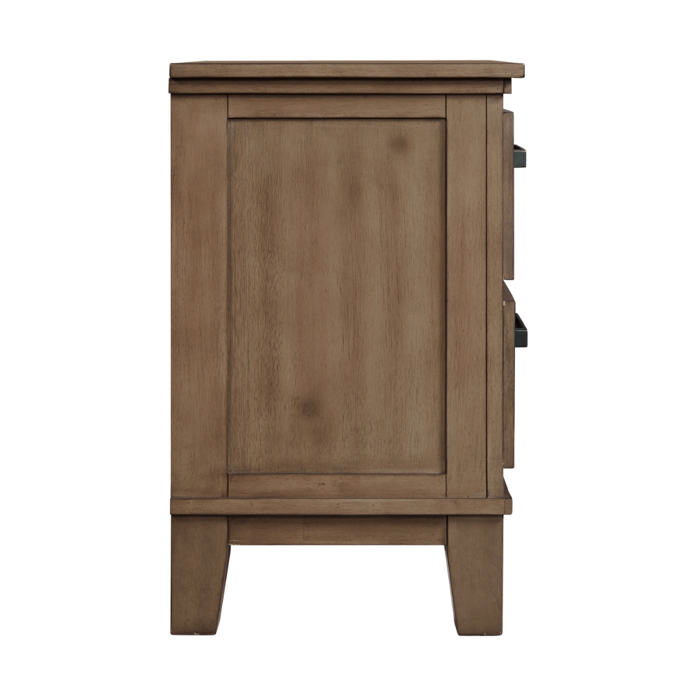 Jolene 2-Drawer Nightstand W/ Usb In Grey