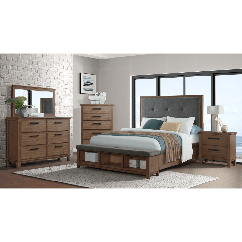 Jolene 2-Drawer Nightstand W/ Usb In Grey
