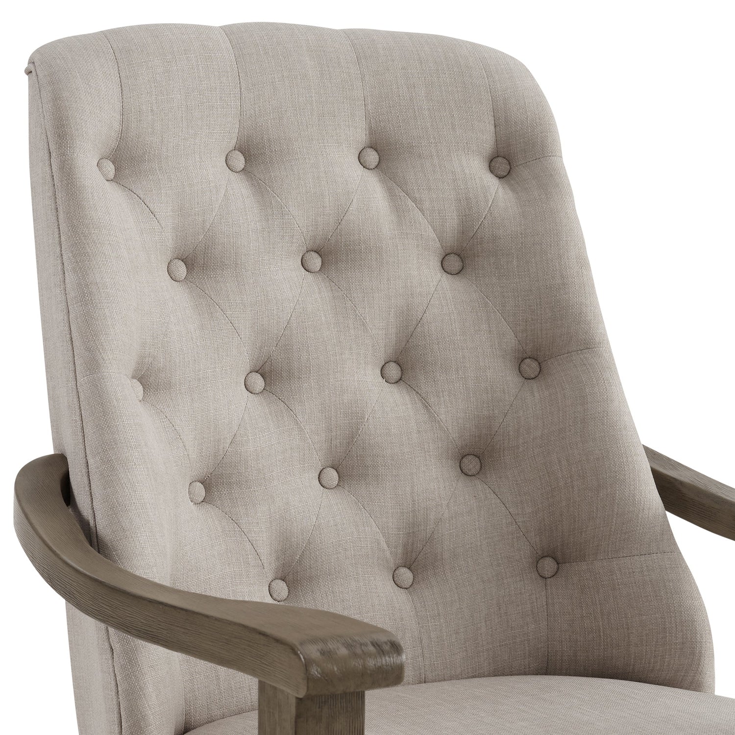 Kings Court Dining Arm Chair with Taupe Fabric in Grey
