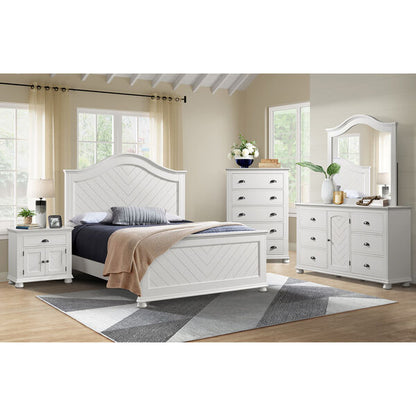 Kona King Panel Bed in White