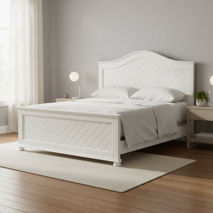 Kona King Panel Bed in White
