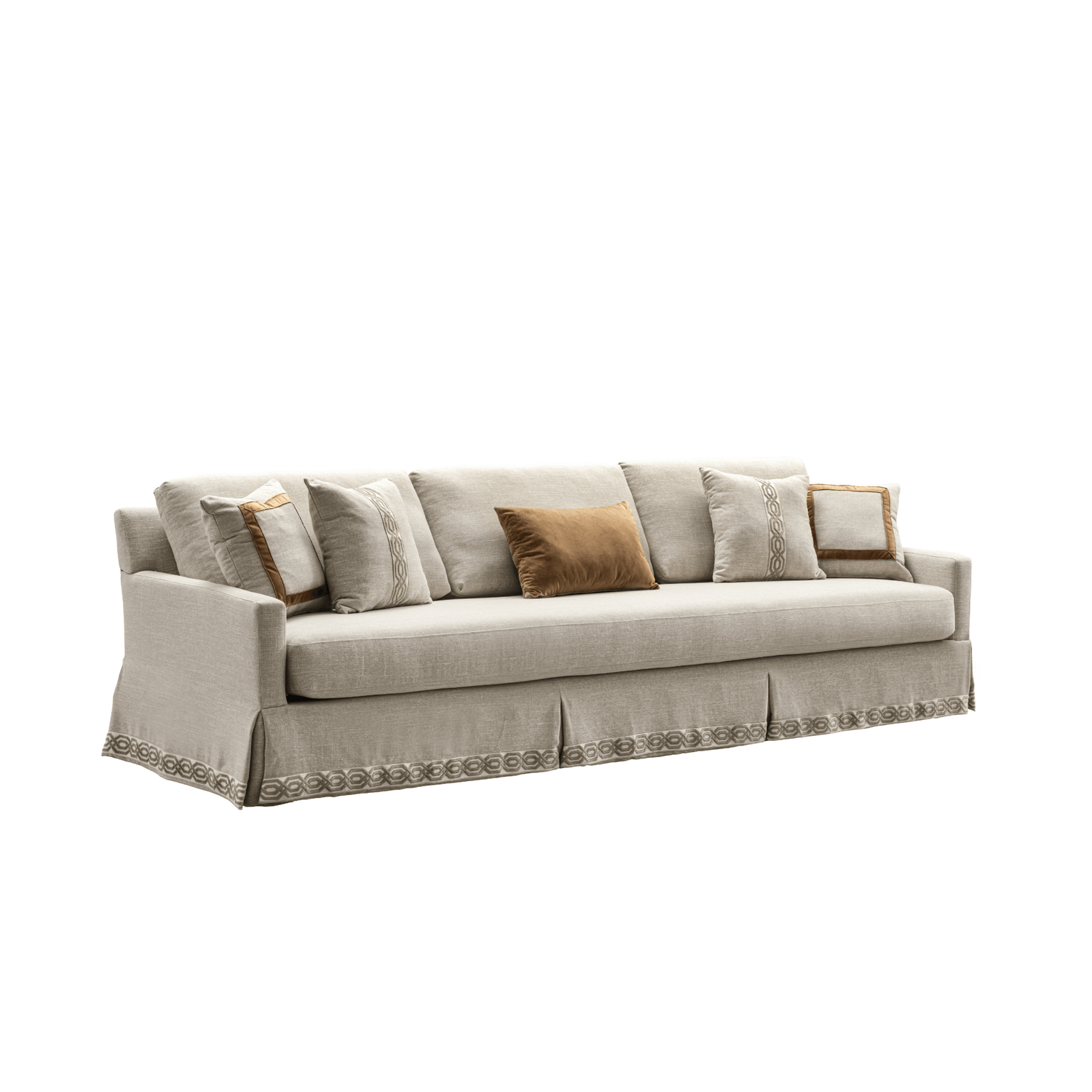Lamia Beige 5 Seater Sofa (304cm)