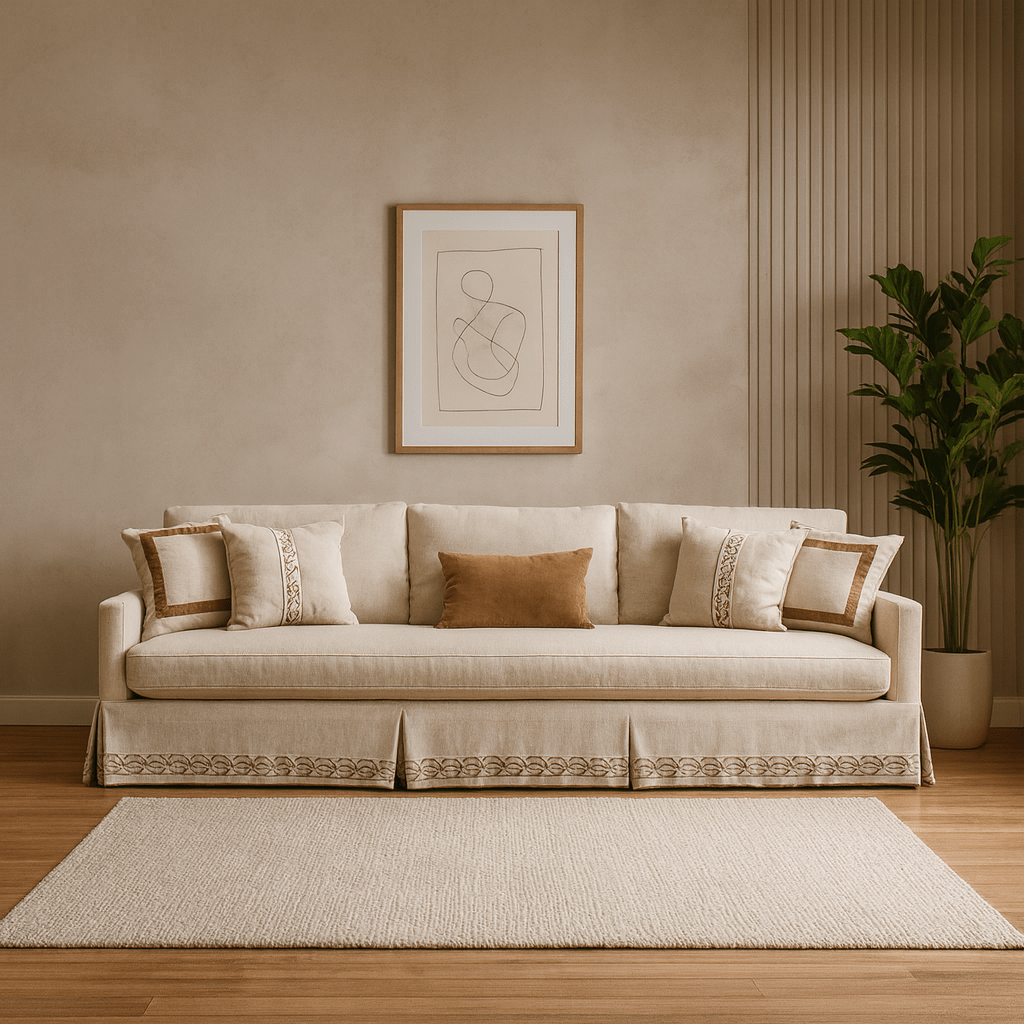 Lamia Beige 5 Seater Sofa (304cm)