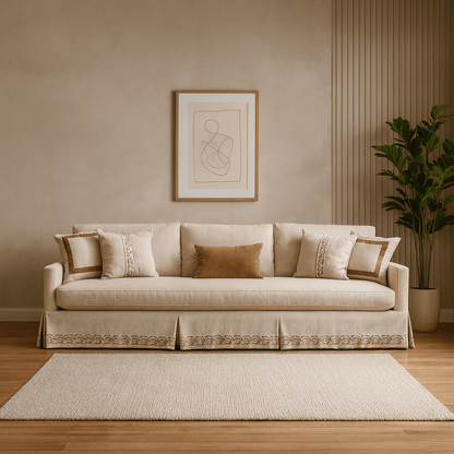 Lamia Beige 5 Seater Sofa (304cm)