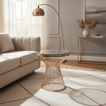 Lavinia Gold End Table in 10MMin