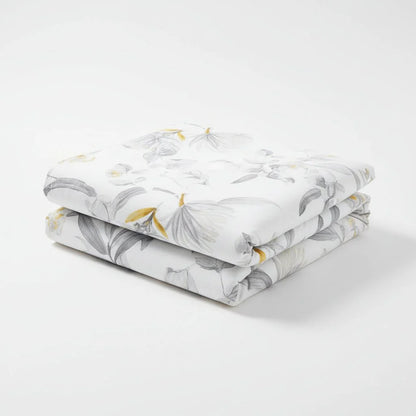 Leaf Pattern White Bedding Set-KING