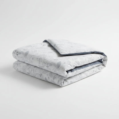 Leaf Pattern White &amp; Blue Bedding Set-KING