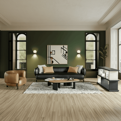 Leaner Black &amp; White Left Side Coffee Table W140