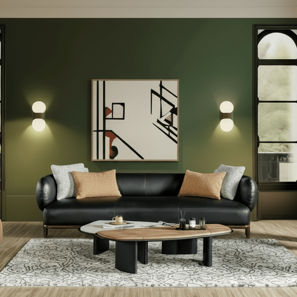 Leaner Brown &amp; Balck Right Side Coffee Table W141