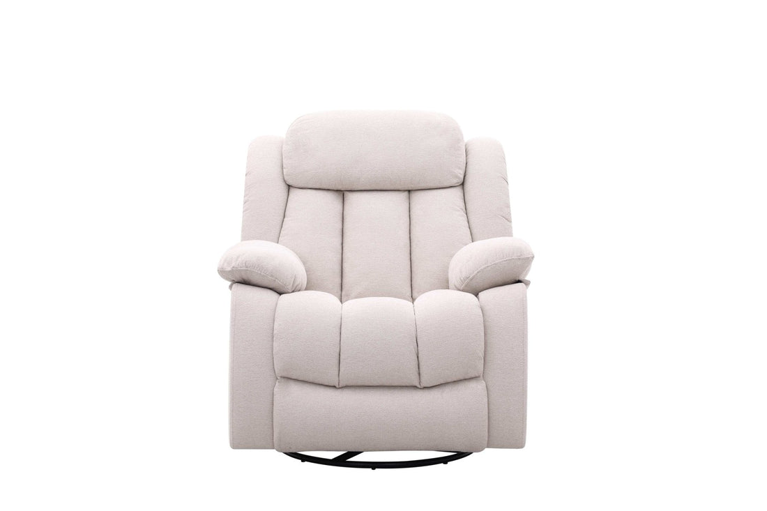 Lena Beige Swivel Recliner with Glider
