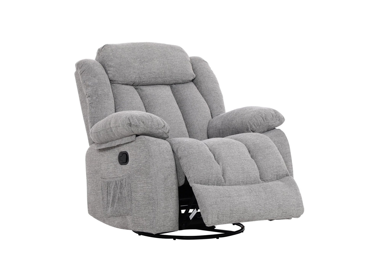 Lena Grey Swivel Recliner with Glider