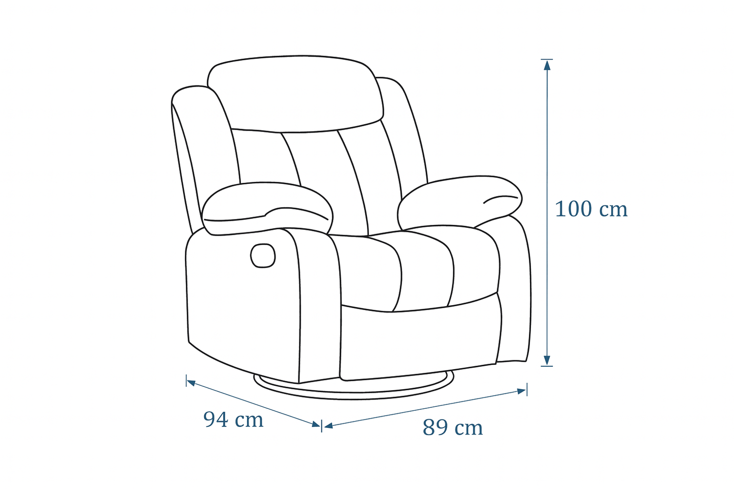Lena Grey Swivel Recliner with Glider