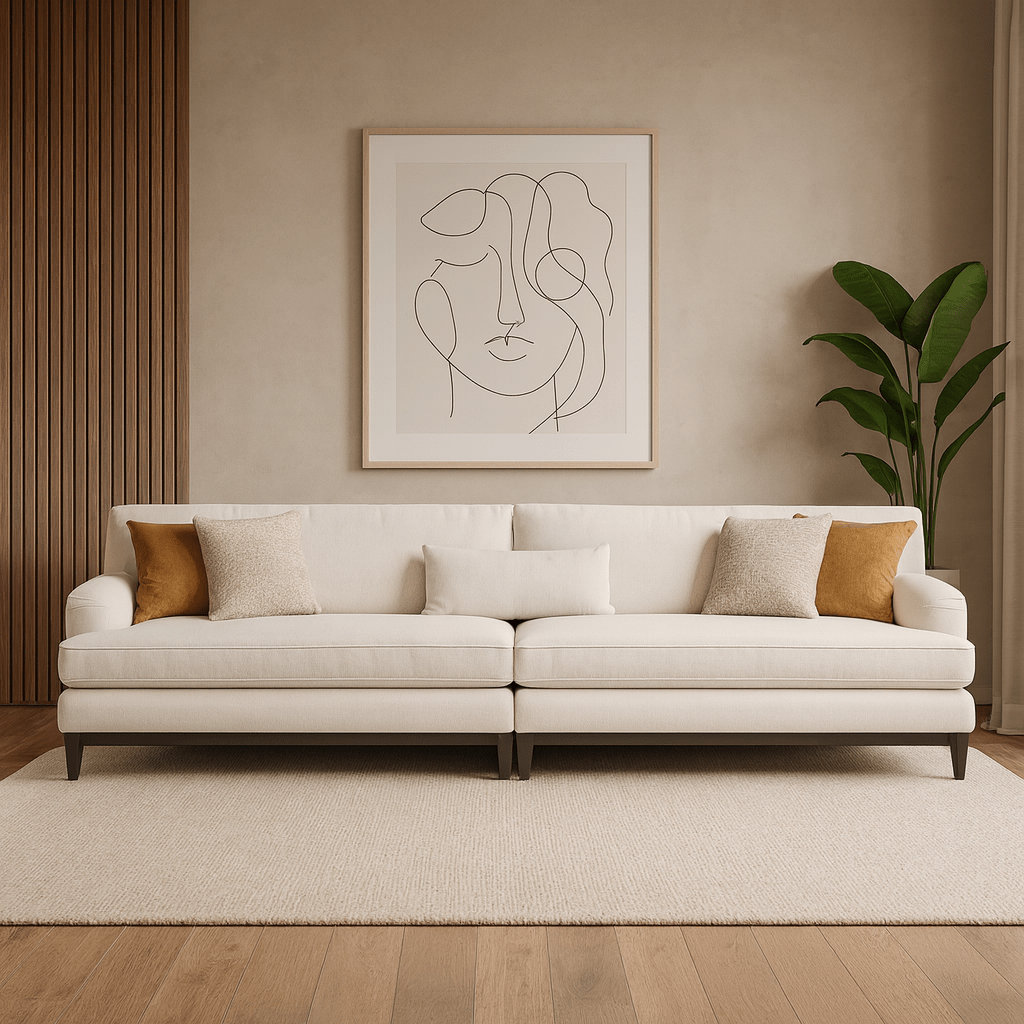 Lili Gold 5 Seater Sofa (358cm)