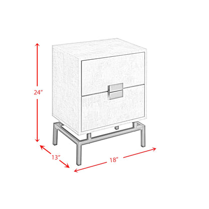 Lola Accent Nightstand with Cement Top in Black