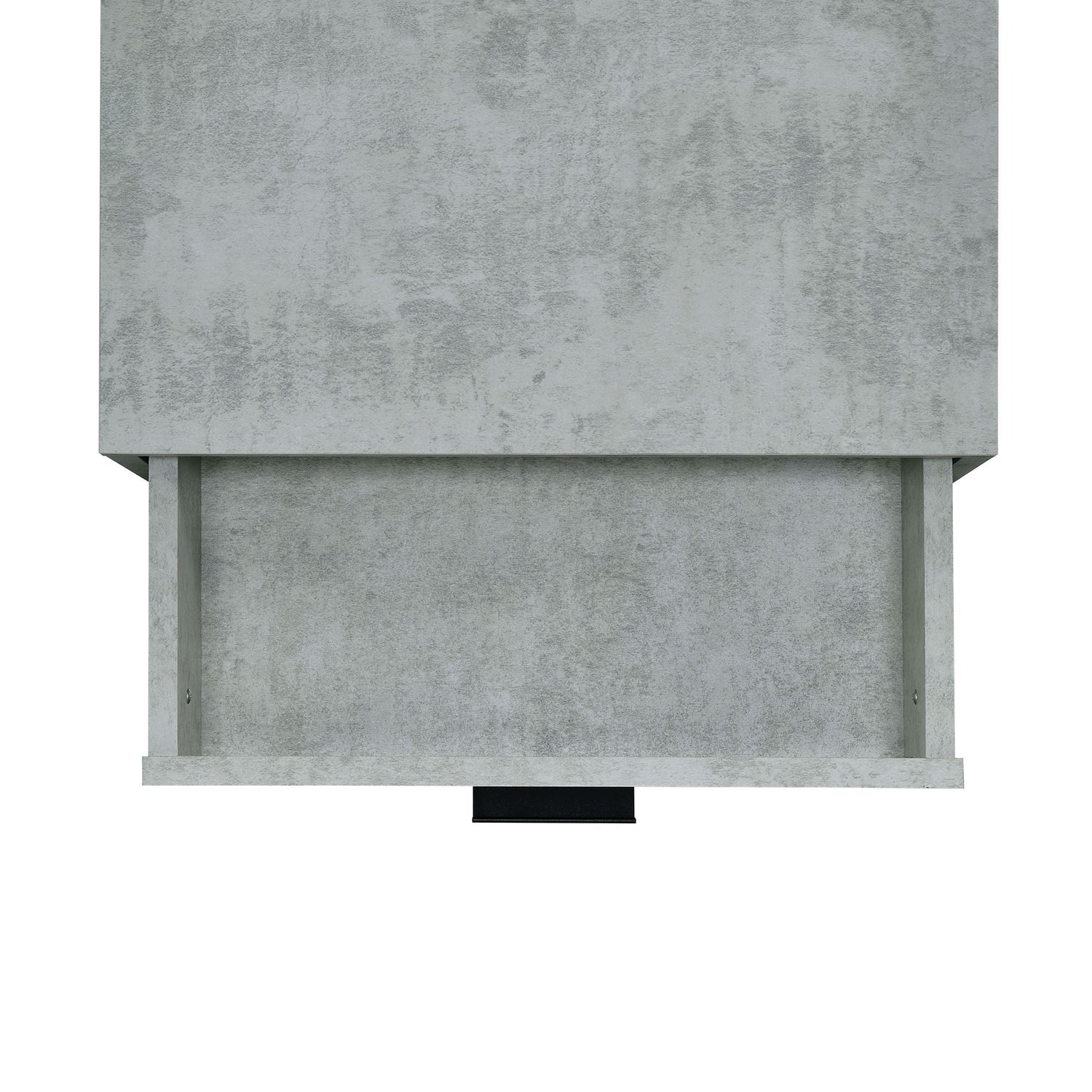 Lola Accent Nightstand with Cement Top in Black