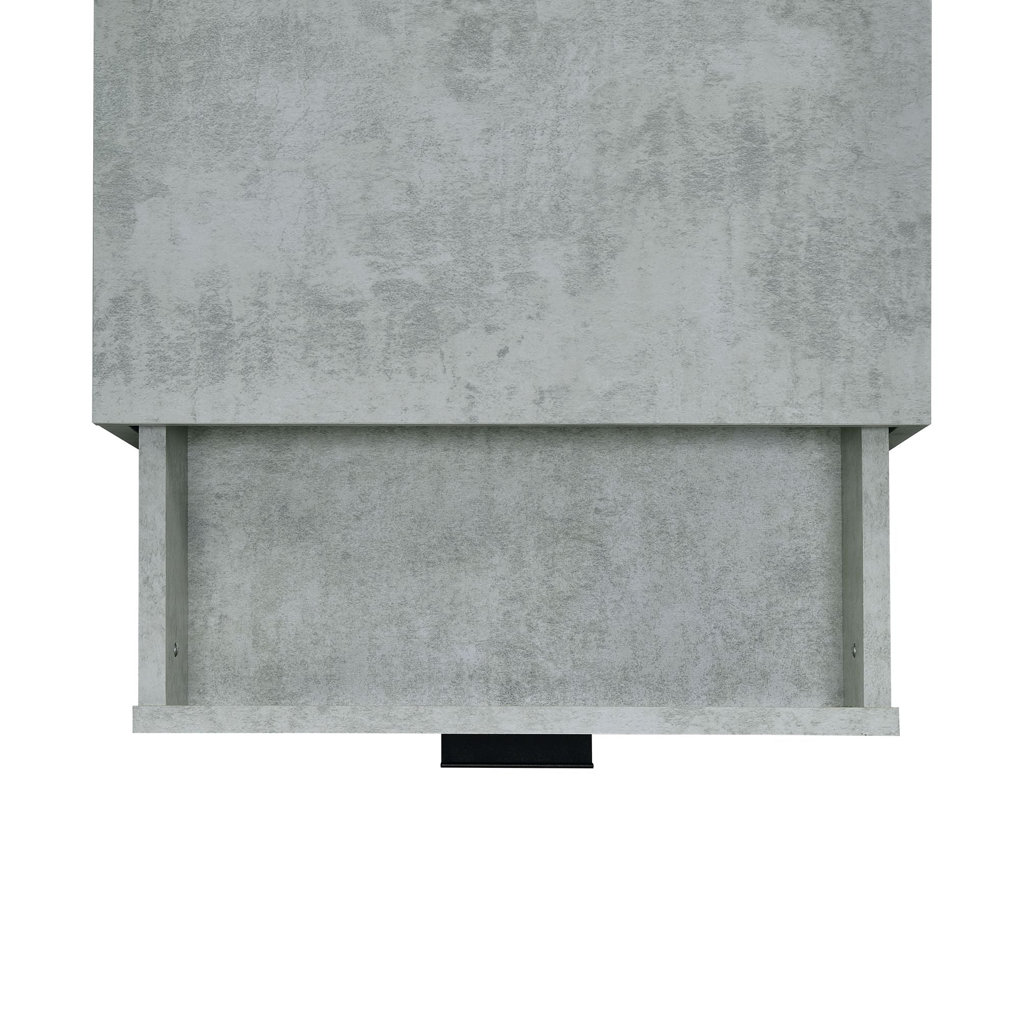 Lola Accent Nightstand with Cement Top in Black