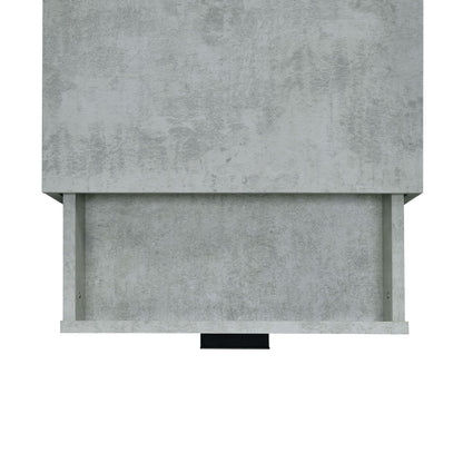 Lola Accent Nightstand with Cement Top in Black