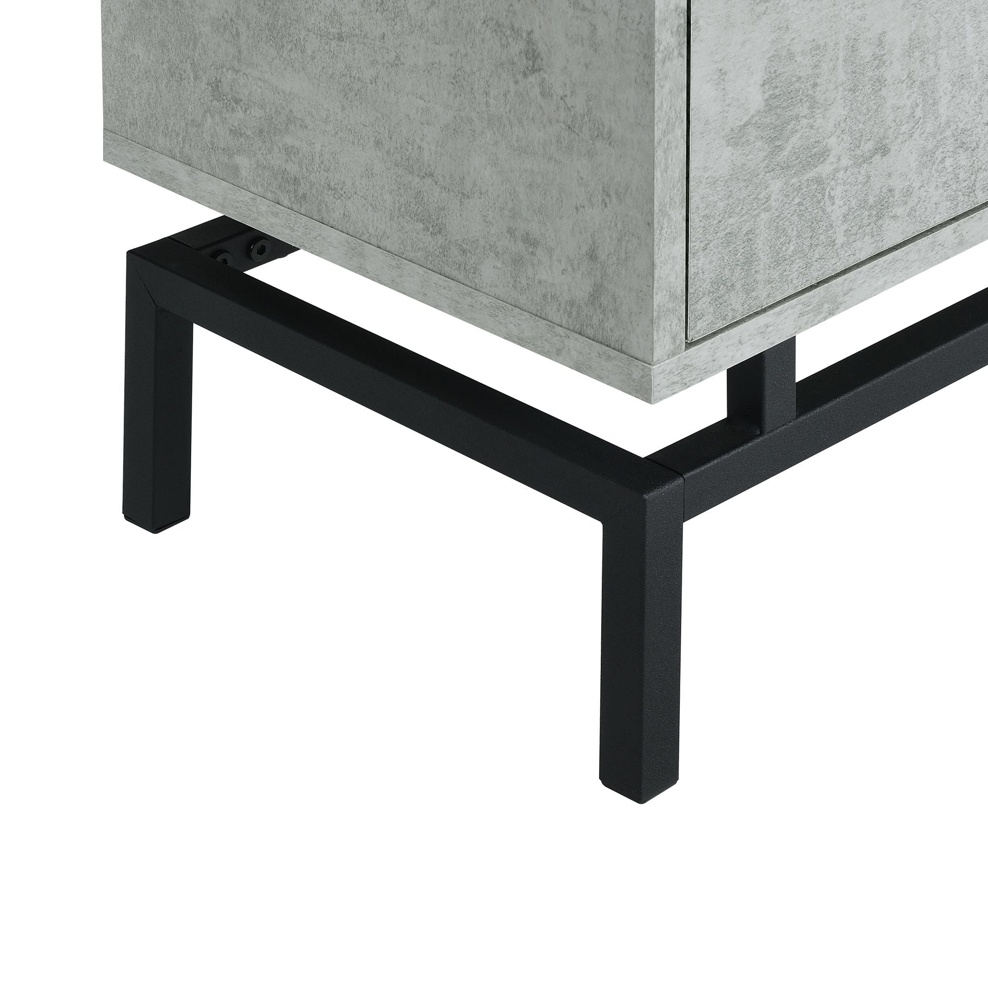 Lola Accent Nightstand with Cement Top in Black