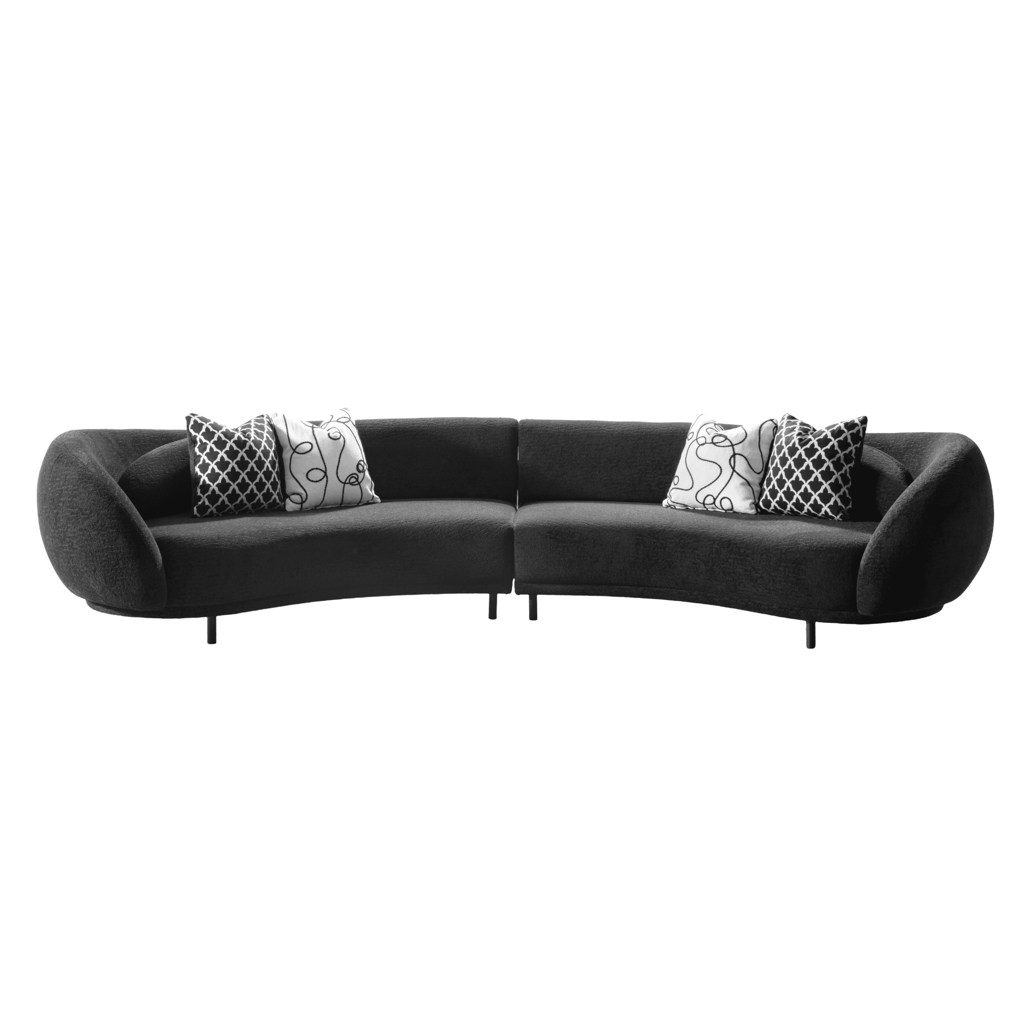 Lush Lounge Black Left Arm Facing Sofa W144