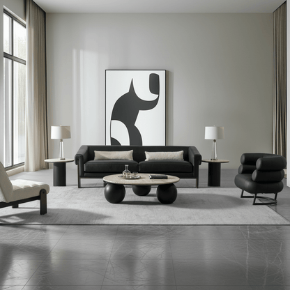Luxe Living Beige/Black Coffee Table W121