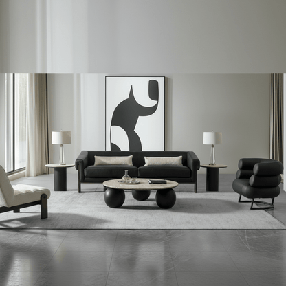 Luxe Living Beige/Black Side Table W56