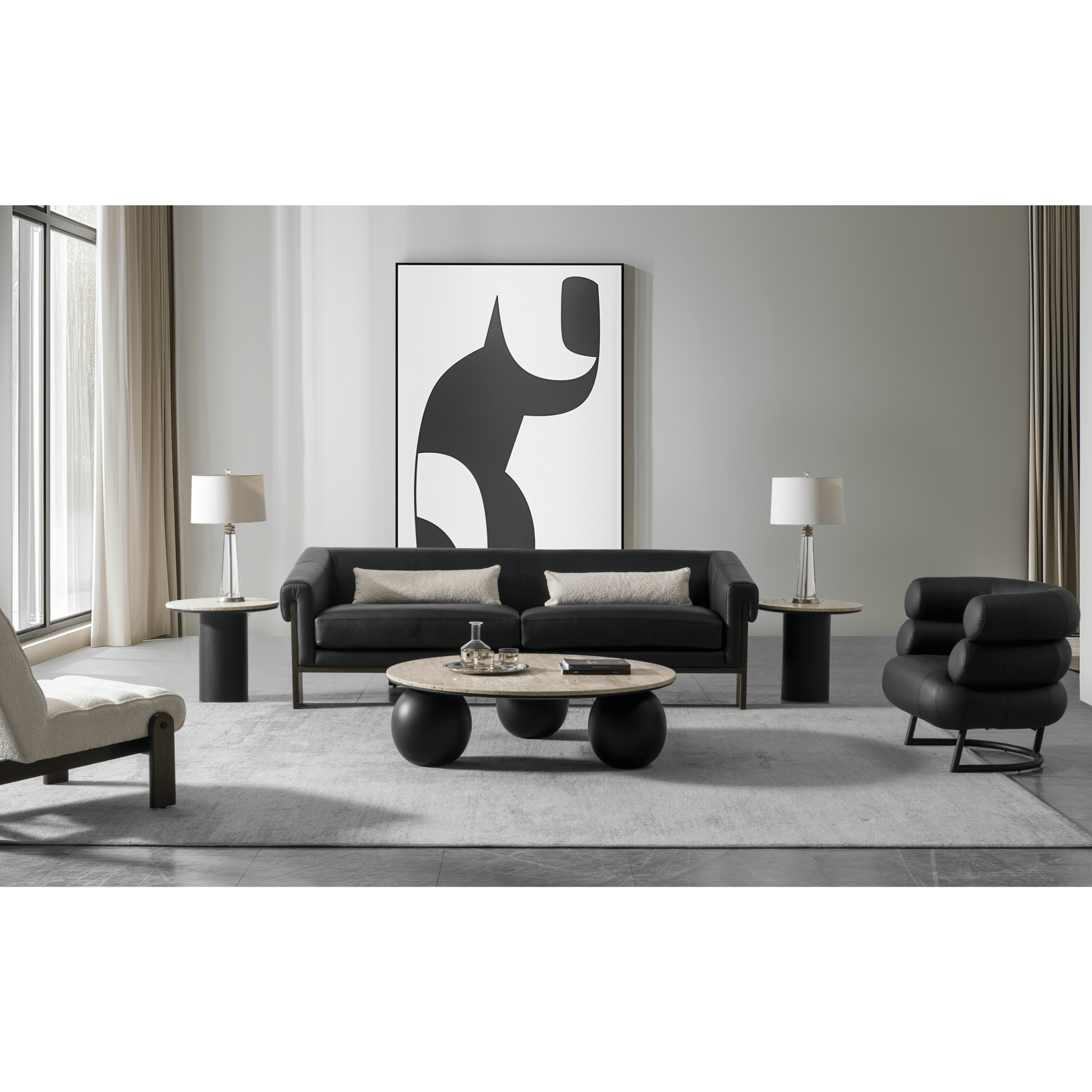 Luxe Living Black Accent Chair W88