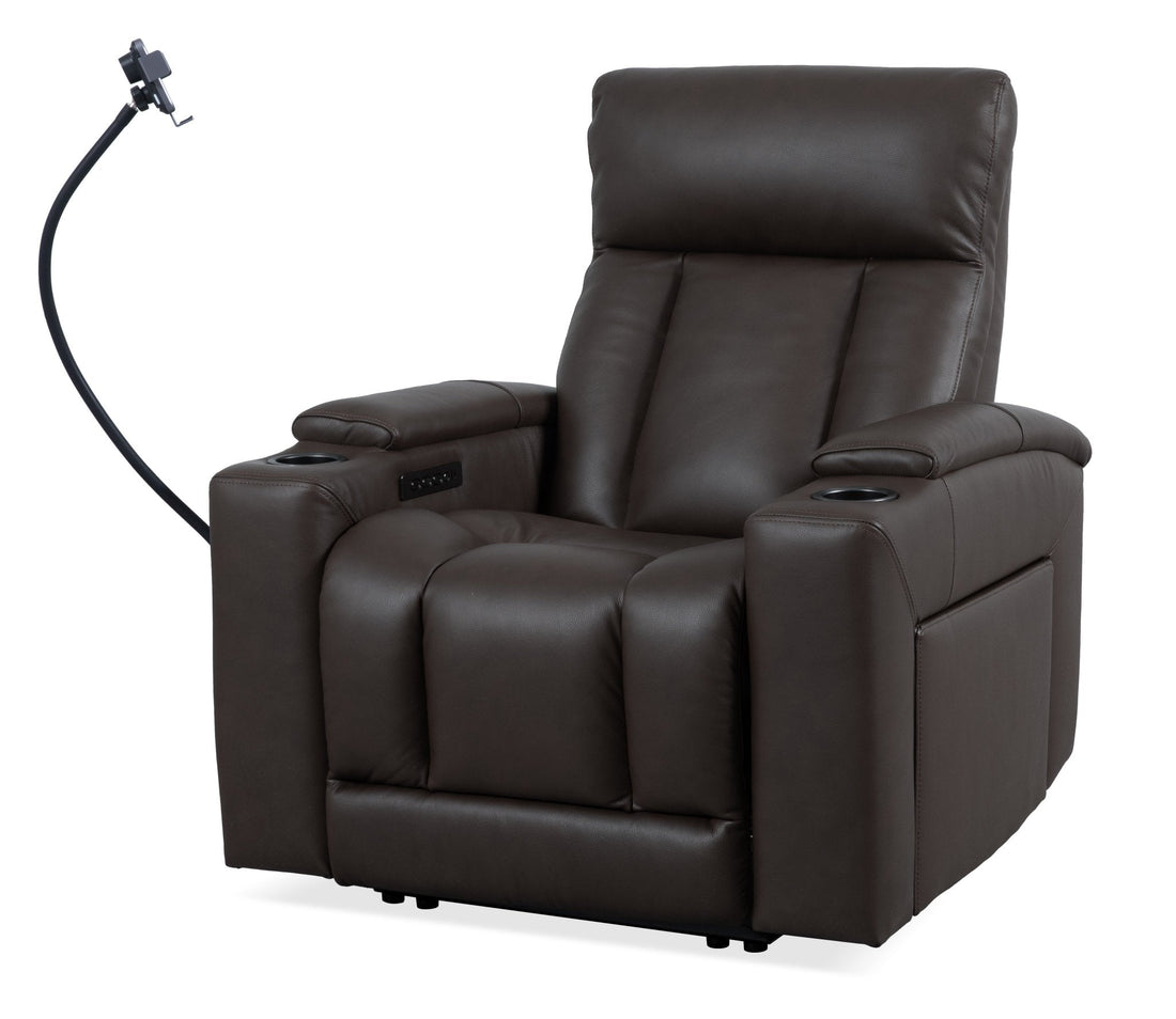 LuxeGlow Dark Brown PWR Recliner