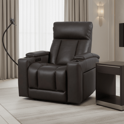 LuxeGlow Dark Brown PWR Recliner