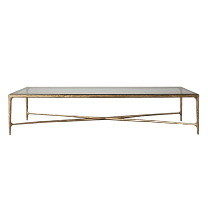 Square Silver Coffee Table with Marble Top