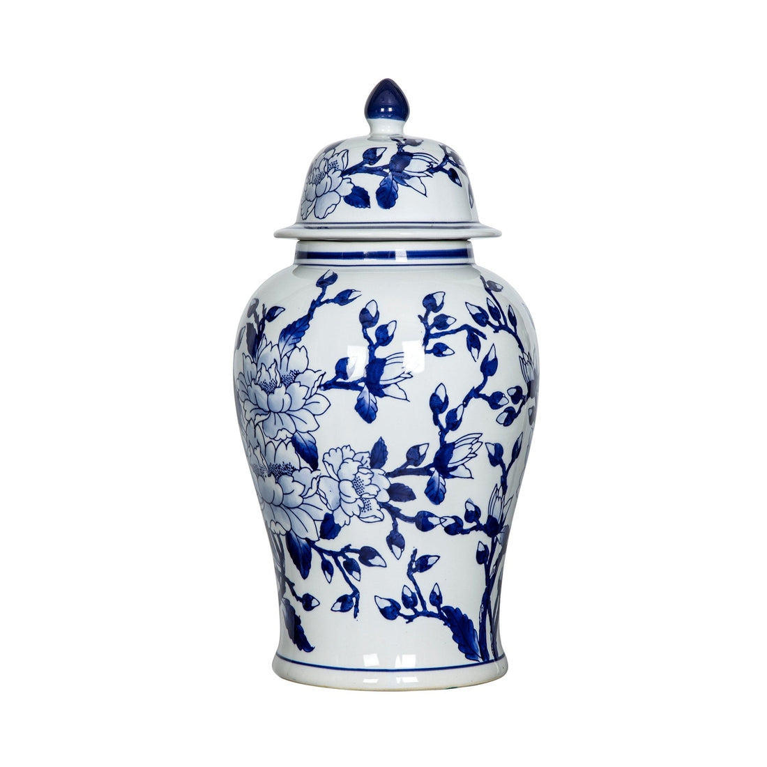 Magnolia Ginger Jar,Blue/White