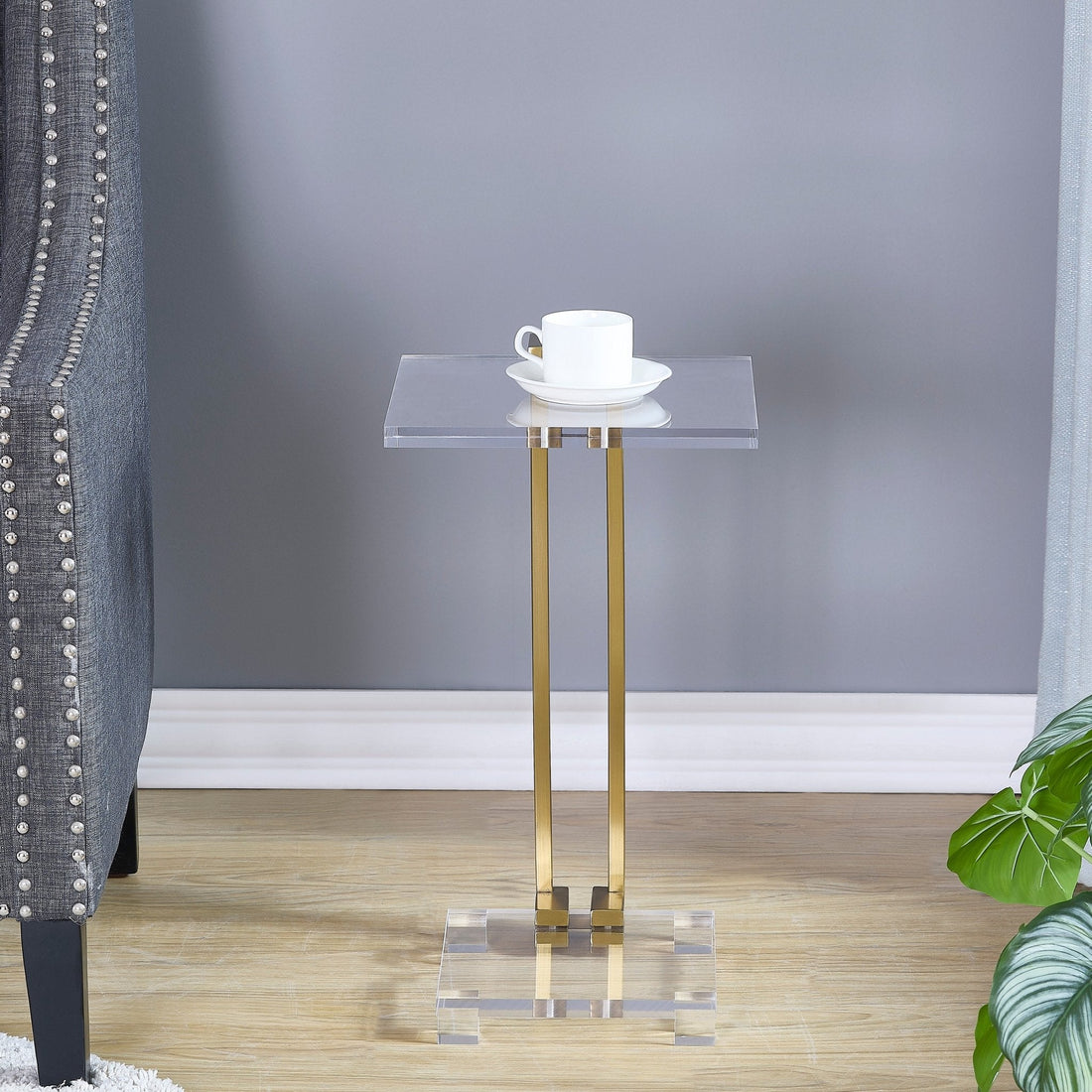 Mishelli Brushed Brass Accent Table