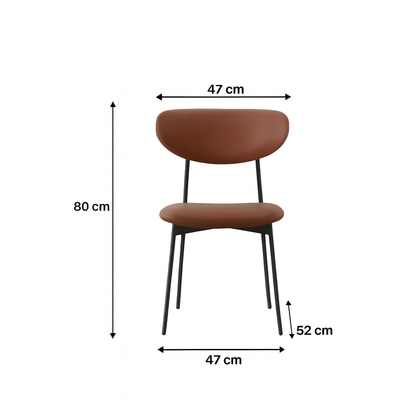 ModernSimplicity Brown PU and Black Leg Dining Chairs