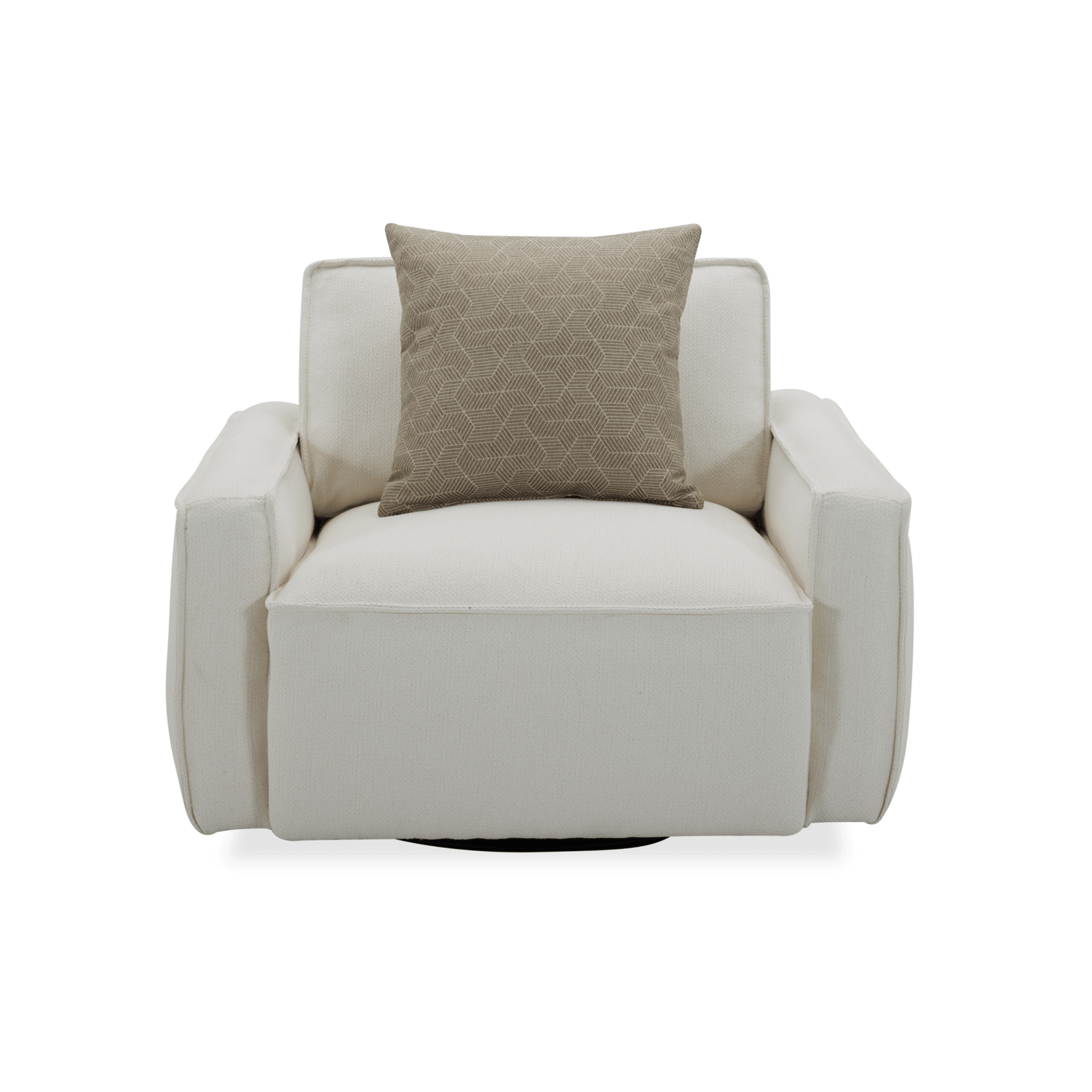 Moscow White Sectional + Swivel Chair