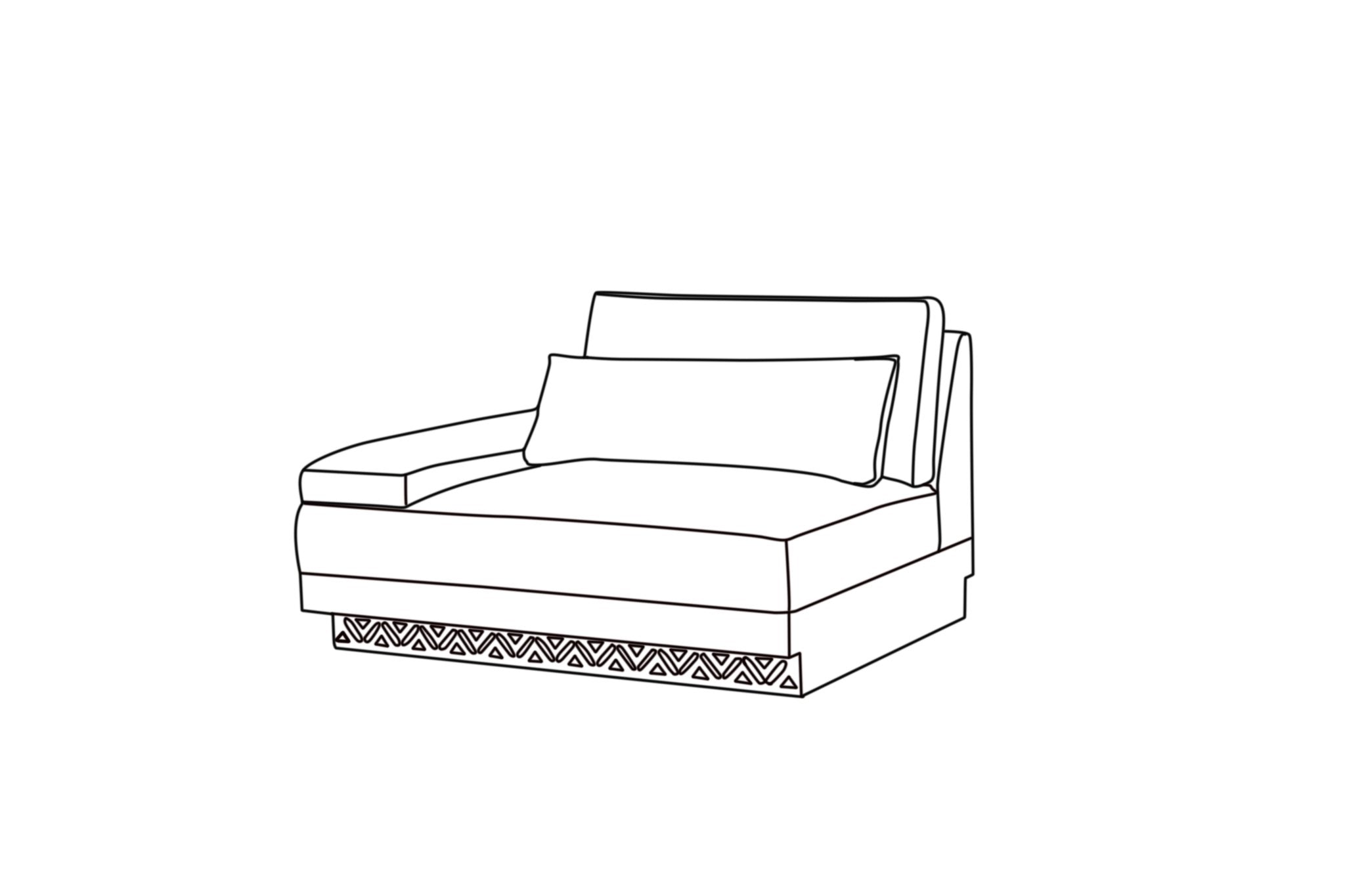Najdi Majlis Modular Sectional W/Wooden Table W363XD313