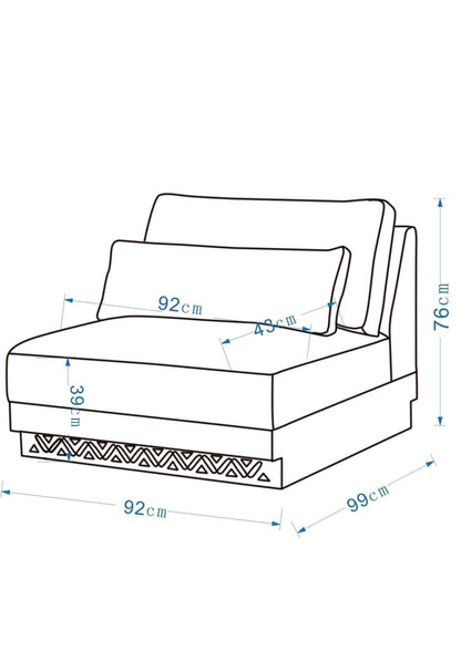 Najdi Majlis Modular Sectional W/Wooden Table W363XD313