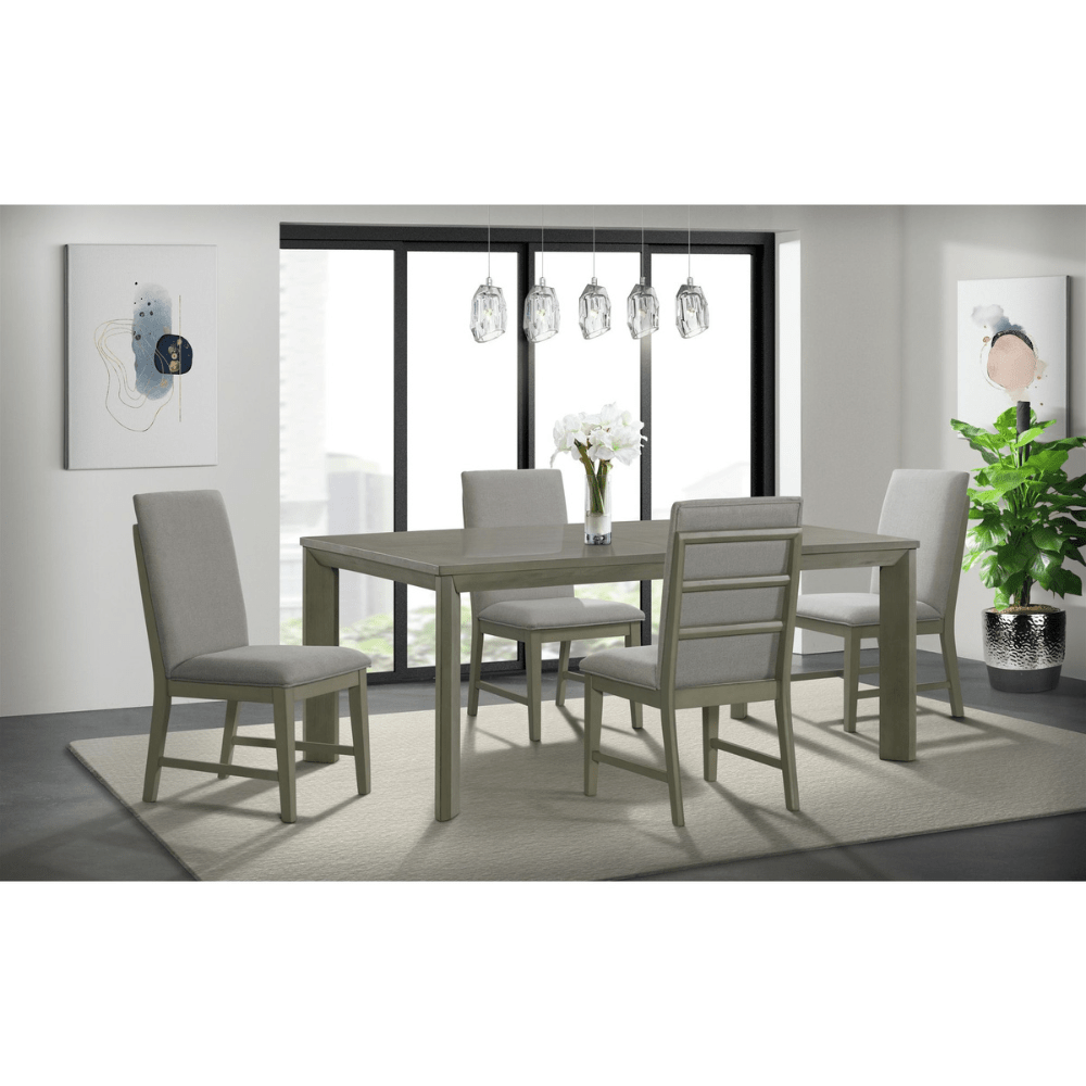 Nashville Grey Dining Table Fabric Ladder Back Side Chair