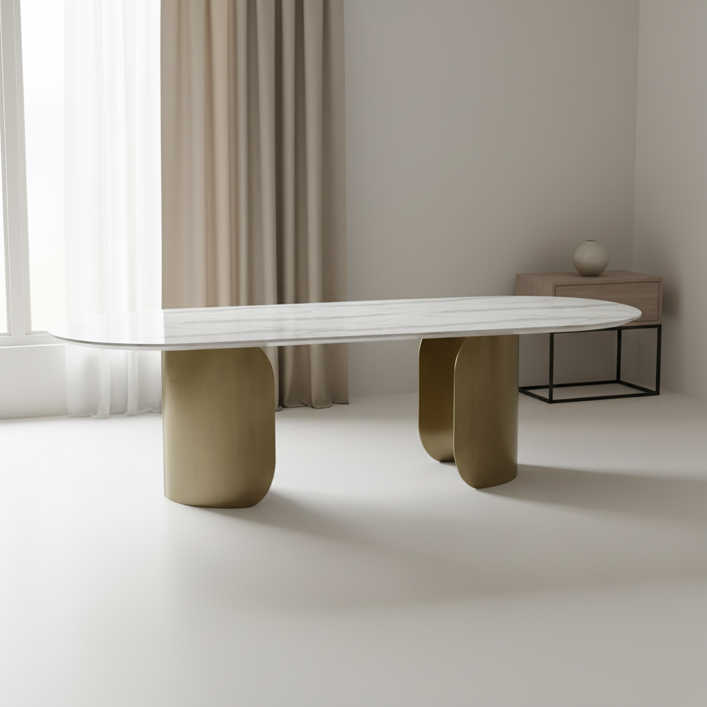 Oval Marble Dining Table -10 Persons