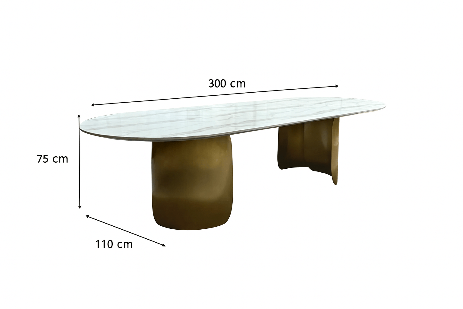 Oval Marble Dining Table -12 Persons