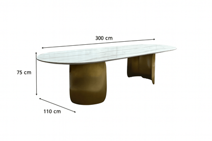 Oval Marble Dining Table -12 Persons