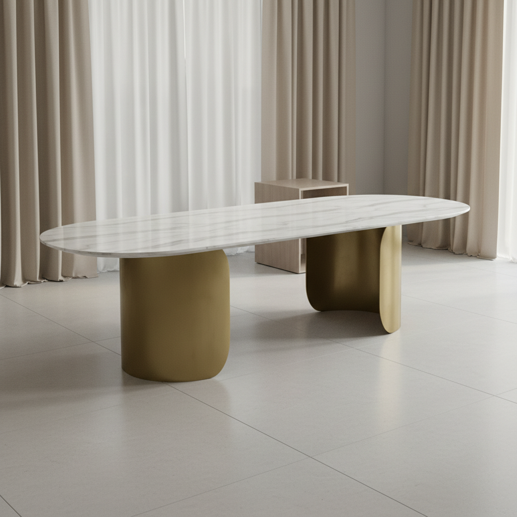 Oval Marble Dining Table -12 Persons