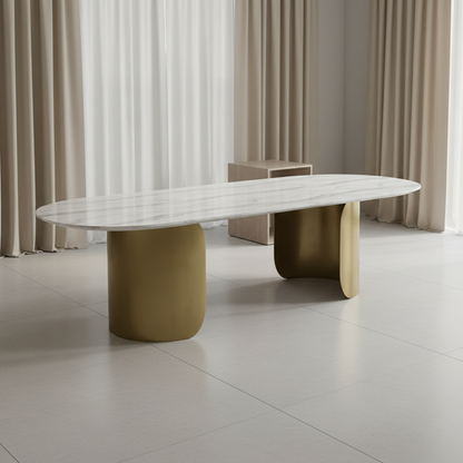 Oval Marble Dining Table -12 Persons