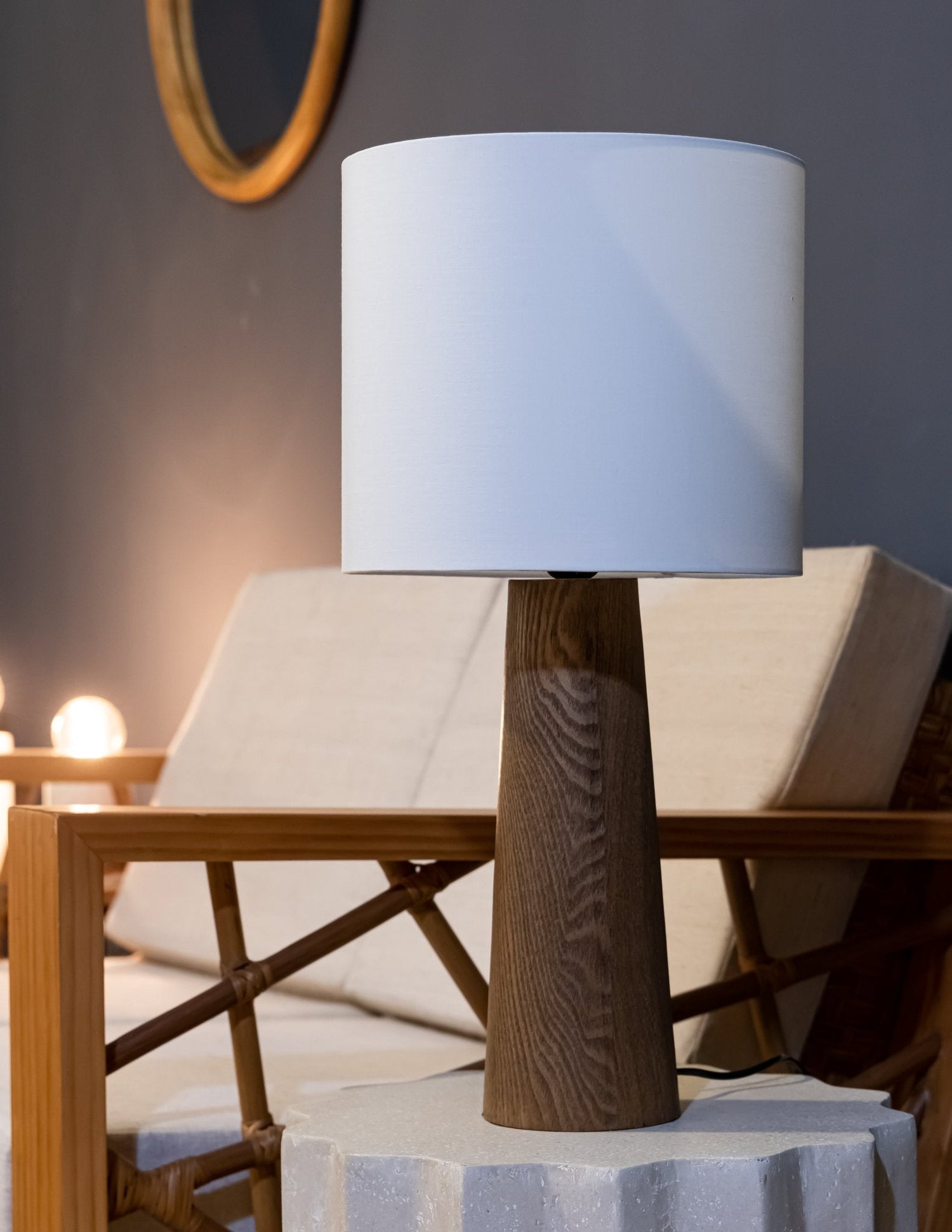 PARIS Dark Wooden Table Lamp
