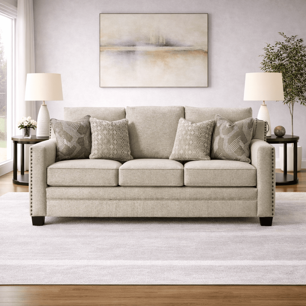 Pascal Beige Sofa  (231cm)