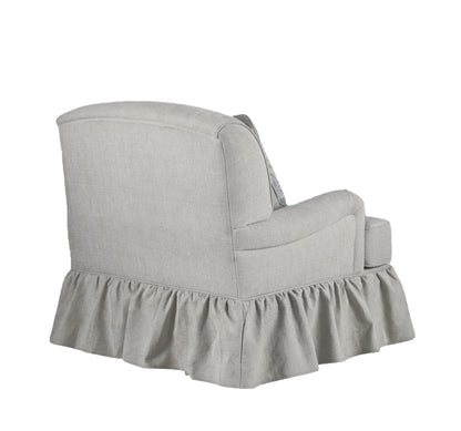 Pastel Pattern Skirted Accent Chair