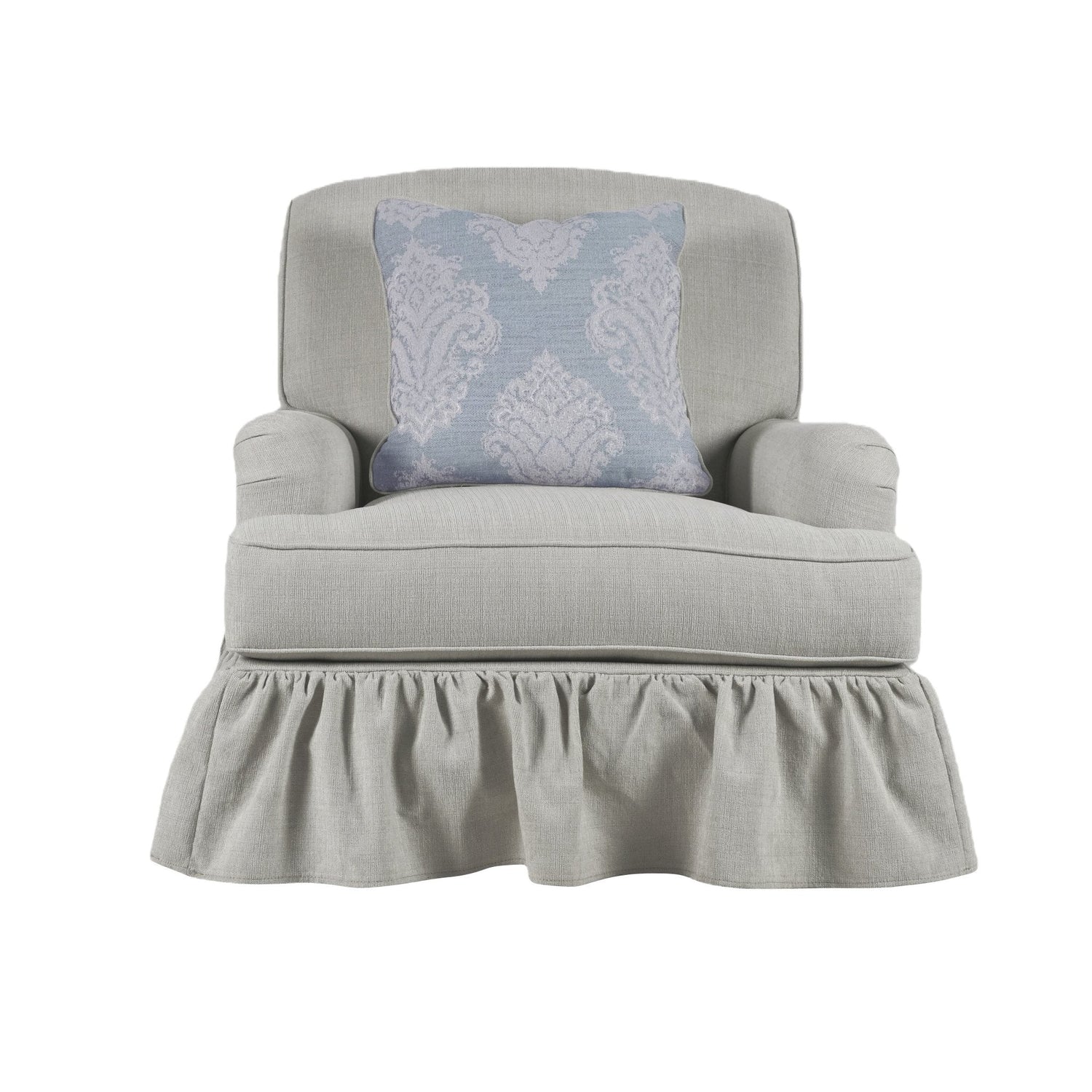 Pastel Pattern Skirted Accent Chair